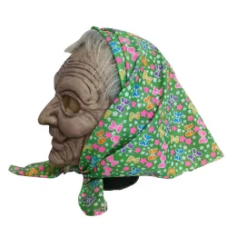 Halloween kokonaamio - pelottava hupullinen mummo