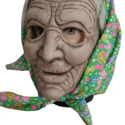 Halloween helmaske - skummel bestemor med hette