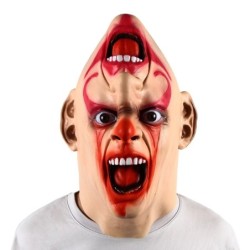 Máscara facial de Halloween - palhaço de terror de cabeça para baixo