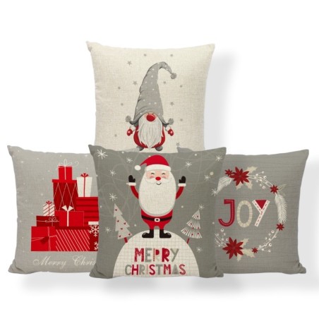 Fodera per cuscino decorativo natalizio - stampa bianca / argento - 45 * 45 cm