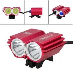 LucesLámpara doble delantera bicicleta - resistente al agua - USB - 8000LM - 2 X T6 LED