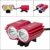 LucesLámpara doble delantera bicicleta - resistente al agua - USB - 8000LM - 2 X T6 LED