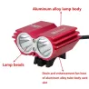 LucesLámpara doble delantera bicicleta - resistente al agua - USB - 8000LM - 2 X T6 LED