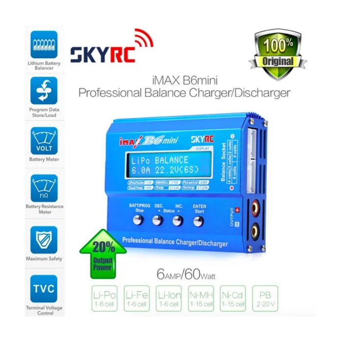 Juguetes R/CSKYRC cargador de carga de equilibrio de batería Imax B6 Mini 60W
