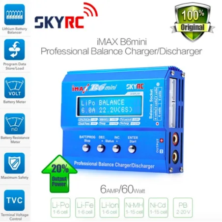 Juguetes R/CSKYRC cargador de carga de equilibrio de batería Imax B6 Mini 60W