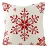 Housse de coussin déco Noël - rouge avec imprimé - 60 * 60 cm