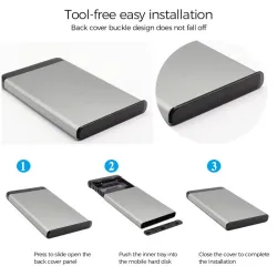 UTHAI T44 - gabinete HDD USB 3.0 - para SSD SATA de 2,5 polegadas - suporte 6 TB