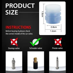 Universele bandventielen - fluorescerend - 4 stuksVentieldoppen