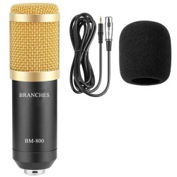 BM800 - microfono dinamico a condensatore - cablato - con shock mount - treppiede
