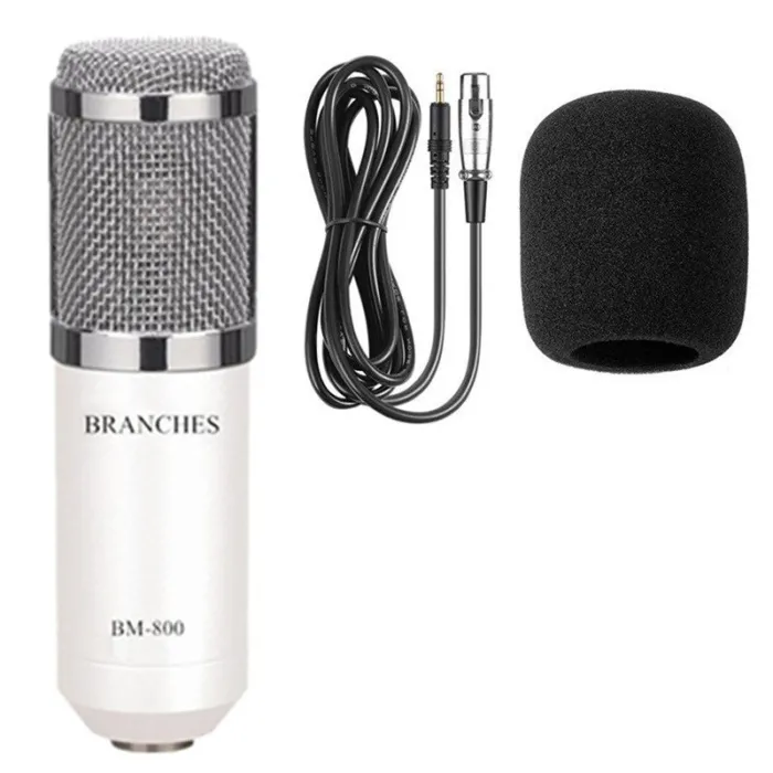 BM800 - dynamische condensatormicrofoon - bedraad - met shockmount - statiefMicrofonen