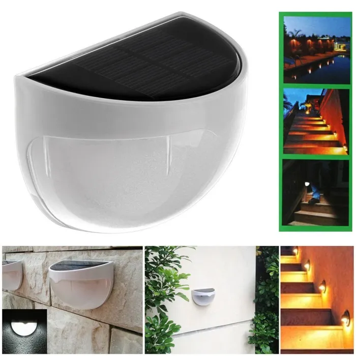 Solcelledrevet hagevegglampe - vanntett - 6 LED