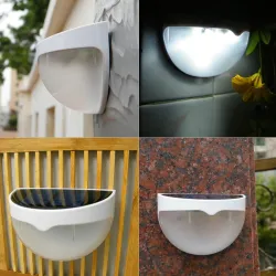 Solcelledrevet hagevegglampe - vanntett - 6 LED