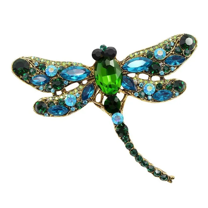 Spilla libellula in cristallo