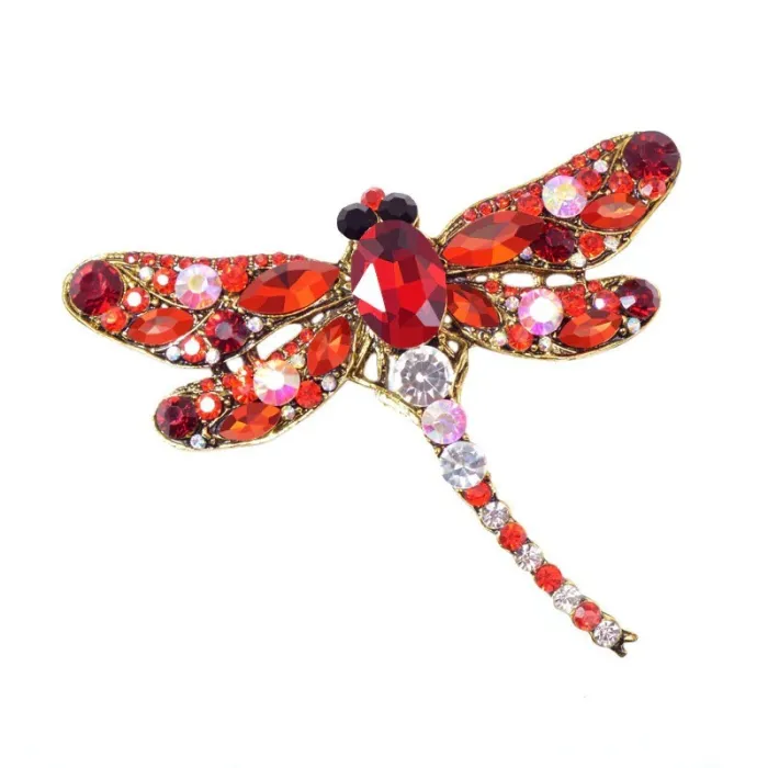 Spilla libellula in cristallo