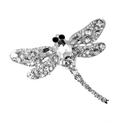 broche de libélula de cristal