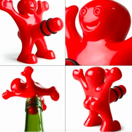 Pullon tulppa - tulppa - hauska punainen mies
