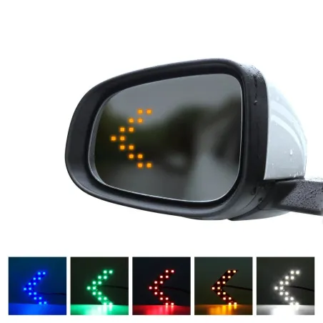 Indicatori di direzione a specchio a LED - 14 LED - a forma di freccia - 2 pezzi