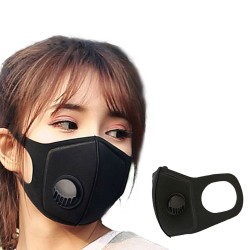 Svamp munn / ansiktsmaske - med luftventil - anti-støv / anti-forurensning