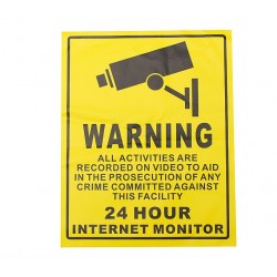24H SECURITY CAMERA CCTV - INSPELNING - varningsdekal