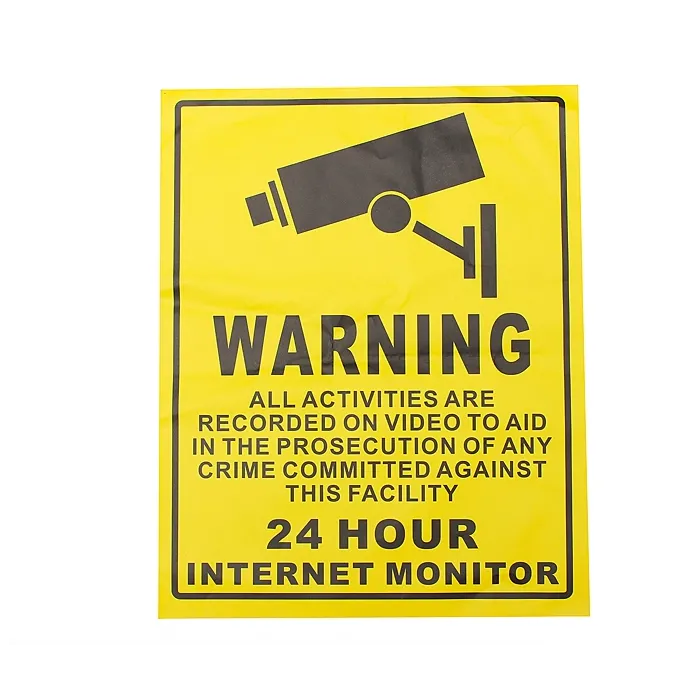 24H SECURITY CAMERA CCTV - RECORDING - warning stickerSecurity cameras