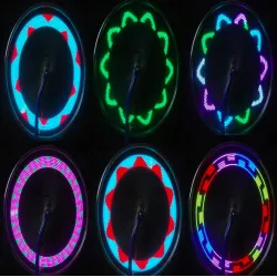 Guirlande lumineuse colorée pour vélo - 32 LED - 30 motifs