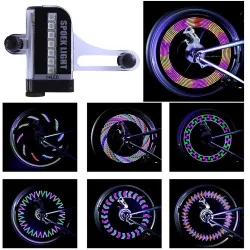 Guirlande lumineuse colorée pour vélo - 32 LED - 30 motifs