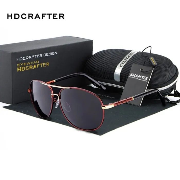 HDCRAFTER - Lunettes de soleil oversize vintage - polarisées - UV400