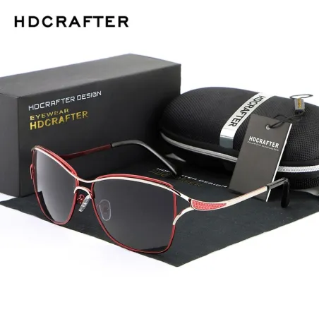HDCRAFTER - okulary przeciwsłoneczne w stylu kocich oczu - spolaryzowane - UV400Okulary Przeciwsłoneczne