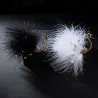 Pavone bianco/nero - spilla - piume - perle