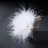 Pavone bianco/nero - spilla - piume - perle