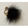 White / black peacock - brooch - feathers - pearlsBrooches