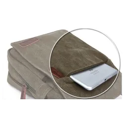 Vintage skuldertaske i lærred