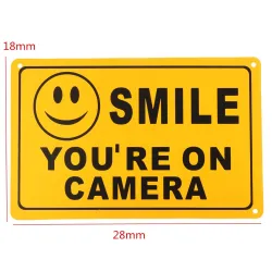Vinyl advarselsklistremerke - Smile You're On Camera