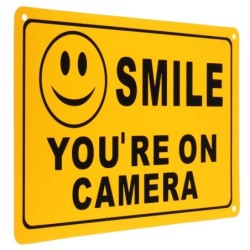 Vinyl advarselsklistremerke - Smile You're On Camera