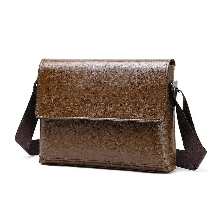 Elegante Umhängetasche - Leder - breit