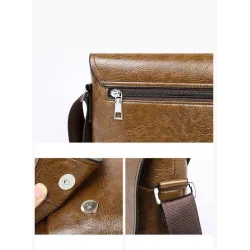 Elegante schoudertas - leer - breedTassen