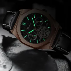 CHENXI - tourbillon mekanisk klokke - lysende - vanntett - lærreim
