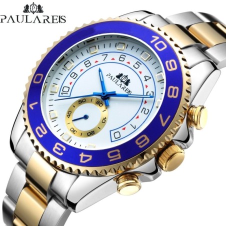 PAULARES - luksusowy zegarek mechaniczny - stal nierdzewnaZegarki