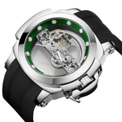 RelojesSWISH - lujoso reloj automático - tourbillon - diseño esqueleto - luminoso