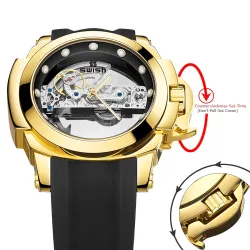 SWISH - luxe automatisch horloge - tourbillon - skeleton design - lichtgevendHorloges