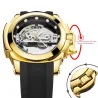 SWISH - luksusowy zegarek automatyczny - tourbillon - konstrukcja szkieletowa - świecącyZegarki