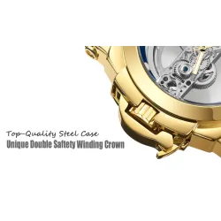 SWISH - lyxig automatisk klocka - tourbillon - skelettdesign - självlysande