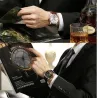 KINYUED - mekaaninen tourbillon kello - luuranko - nahkaranneke