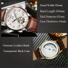 KINYUED - mekanisk tourbillon-ur - skeletdesign - læderrem