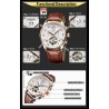 KINYUED – mechanische Uhr mit Tourbillon – skelettiertes Design – Lederarmband