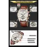 KINYUED - mekanisk tourbillon-klokke - skjelettdesign - lærreim