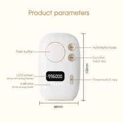 Hårfjerning med laser - IPL-epilator - 6-nivåer - USB - 996.000 blitser - APP-kontroll