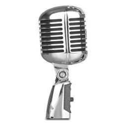 Microphone de style vintage - vocal dynamique - avec support