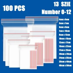 Sacos de armazenamento de plástico - reutilizáveis - 5 fios - 100 peças