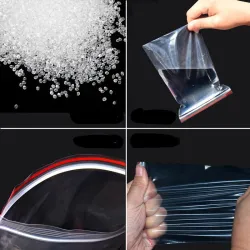 Sacs de rangement en plastique - refermables - 5 fils - 100 pièces
